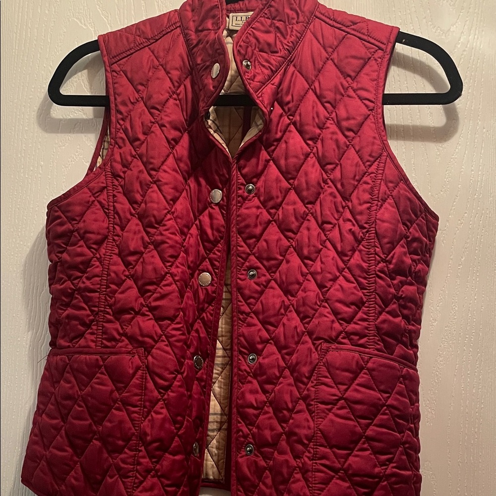 L.L. Bean Red Quilted Vest